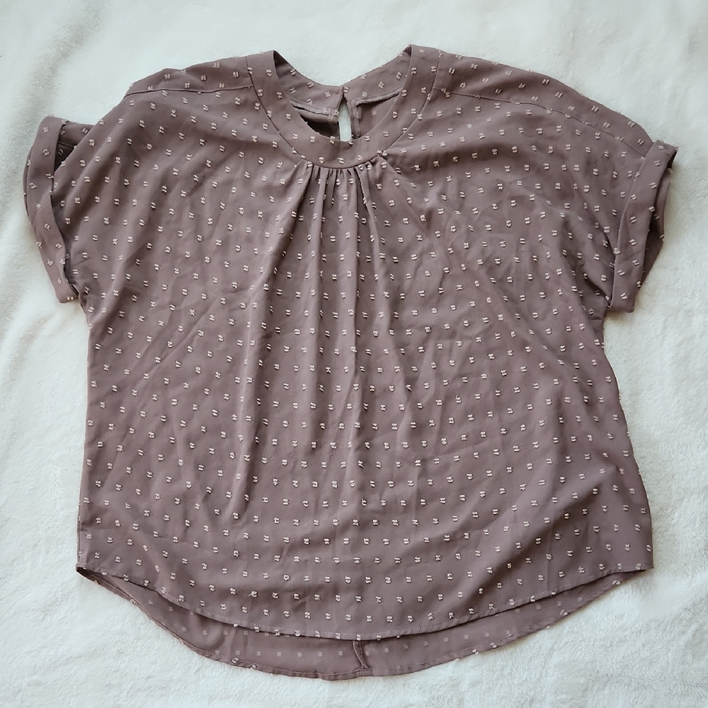 SHEIN Taupe Dot Patterned Blouse